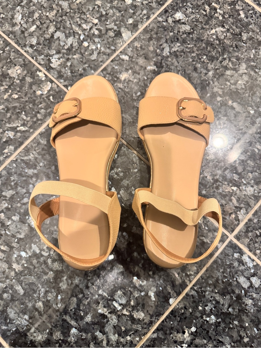 Beige Women's Open-Toe Strap Sandals